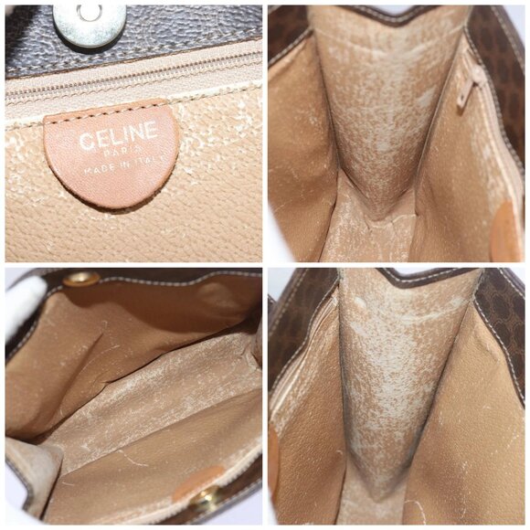 CELINE Macadam Canvas Hand Bag PVC Leather Brown Auth - Picture 15 of 16